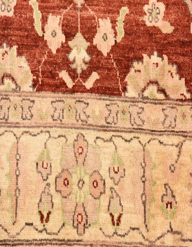 Detail image of  5' 11 x 8' 11  Hand Knotted Peshawar Ziegler Wool Rug