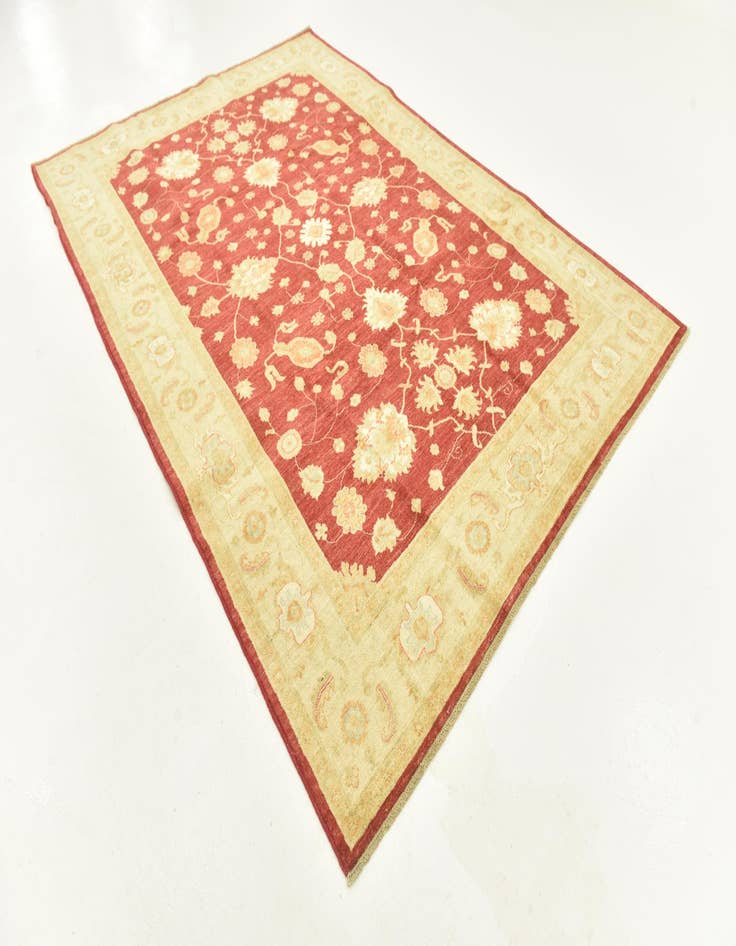 Detail image of  6' 7 x 9' 7  Hand Knotted Peshawar Ziegler Rug