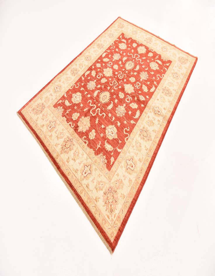 Detail image of  5' 7 x 8'  Hand Knotted Peshawar Ziegler Rug