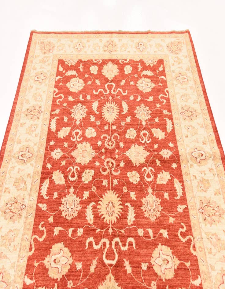 Detail image of  5' 7 x 8'  Hand Knotted Peshawar Ziegler Rug