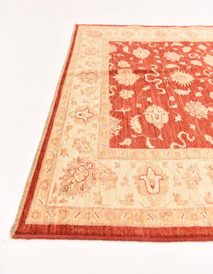 Detail image of  5' 7 x 8'  Hand Knotted Peshawar Ziegler Rug