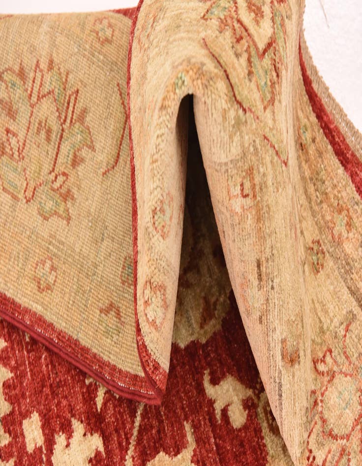 Detail image of  5' 8 x 7' 9  Hand Knotted Peshawar Ziegler Rug