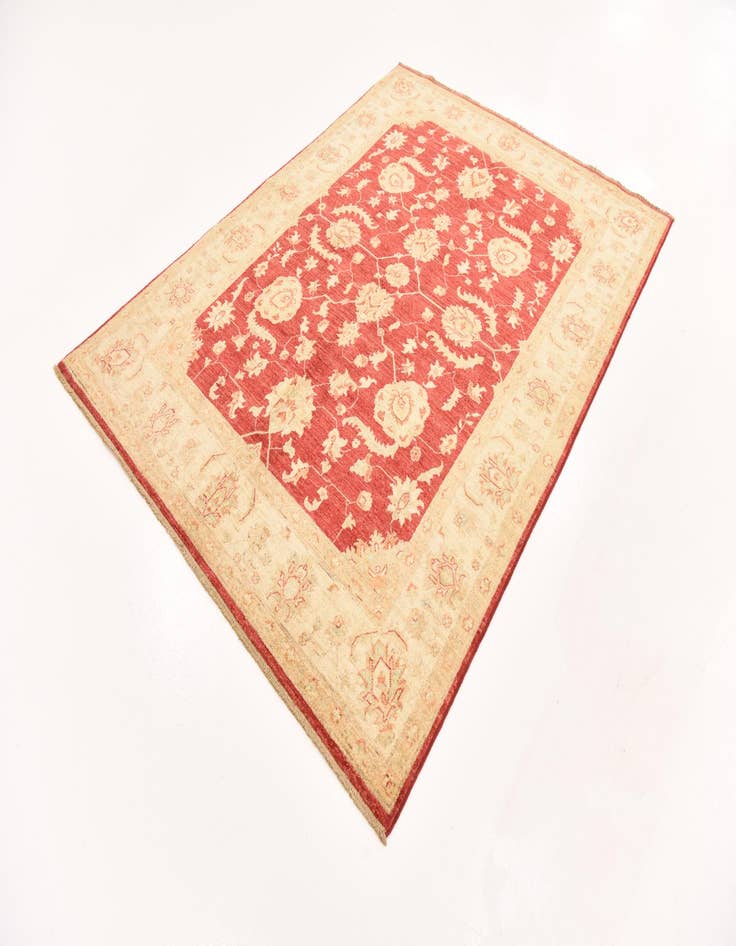 Detail image of  5' 8 x 7' 9  Hand Knotted Peshawar Ziegler Rug