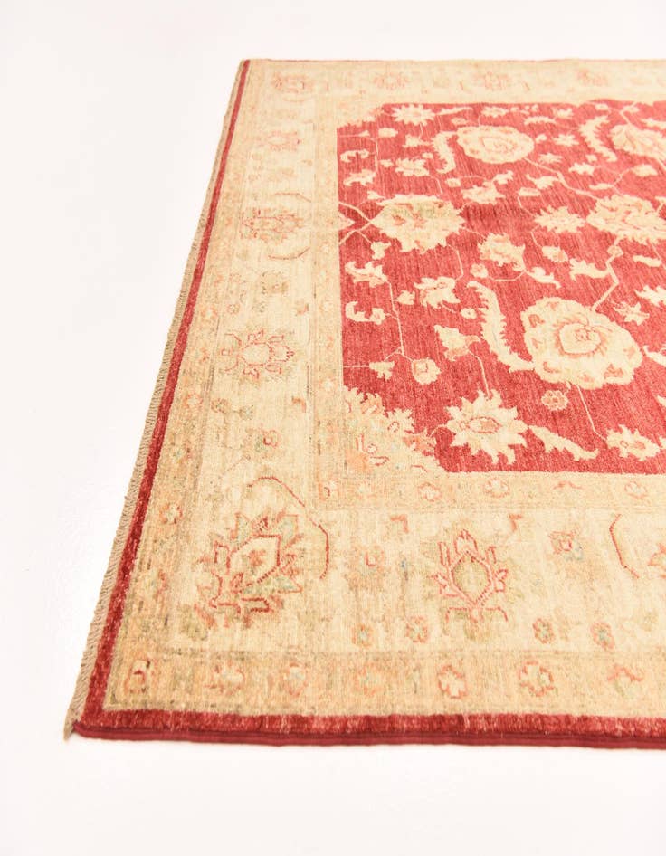 Detail image of  5' 8 x 7' 9  Hand Knotted Peshawar Ziegler Rug