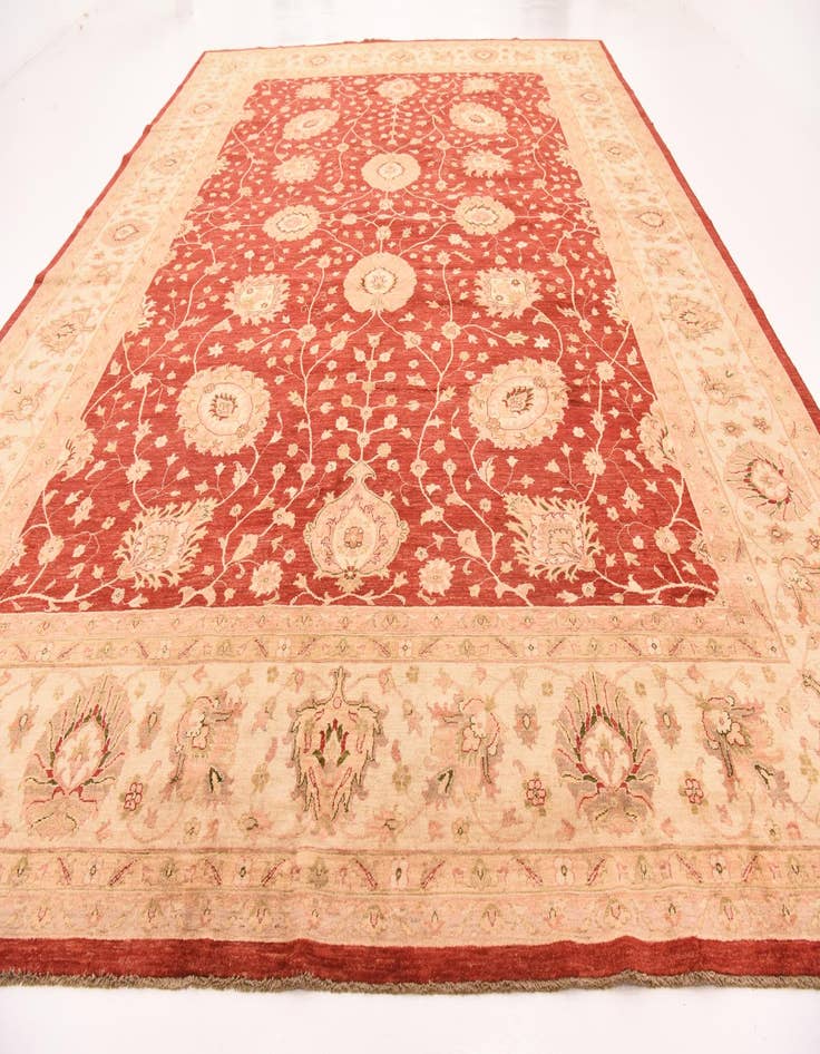 Detail image of  13' 1 x 17' 8  Hand Knotted Peshawar Ziegler Rug