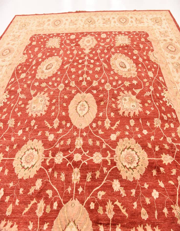 Detail image of  13' 1 x 17' 8  Hand Knotted Peshawar Ziegler Rug