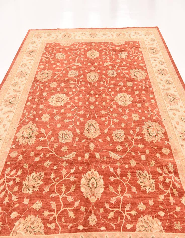 Detail image of  9' 11 x 12' 11  Hand Knotted Peshawar Ziegler Rug