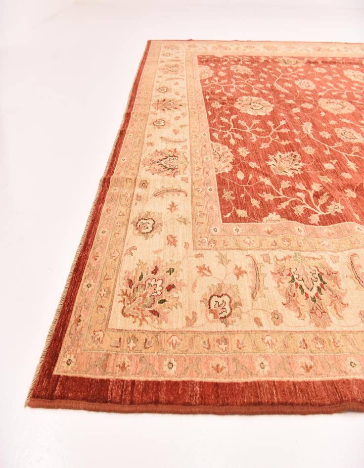 Detail image of  9' 11 x 12' 11  Hand Knotted Peshawar Ziegler Rug