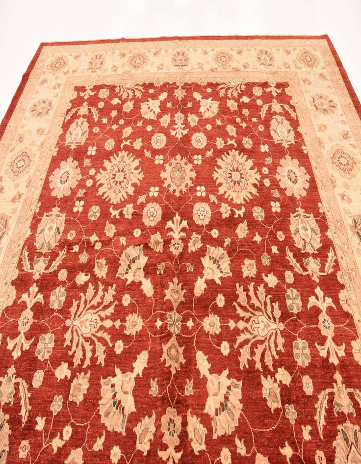 Detail image of  9' 11 x 12' 9  Hand Knotted Peshawar Ziegler Rug