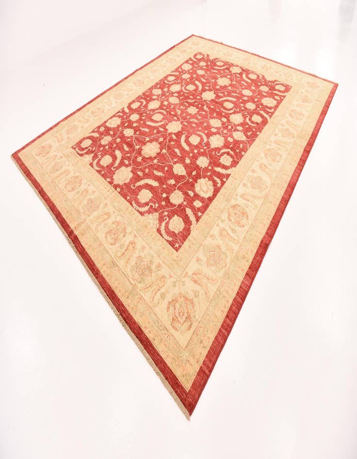 Detail image of  10' x 13'  Hand Knotted Peshawar Ziegler Rug