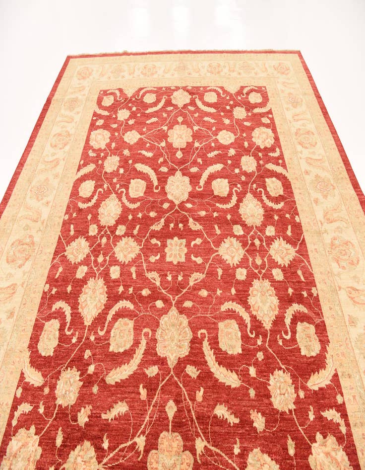 Detail image of  10' x 13'  Hand Knotted Peshawar Ziegler Rug