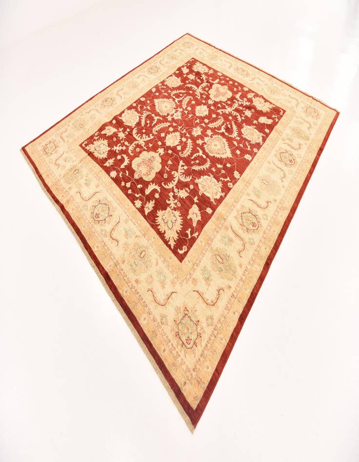 Detail image of  8' 3 x 9' 3  Hand Knotted Peshawar Ziegler Rug