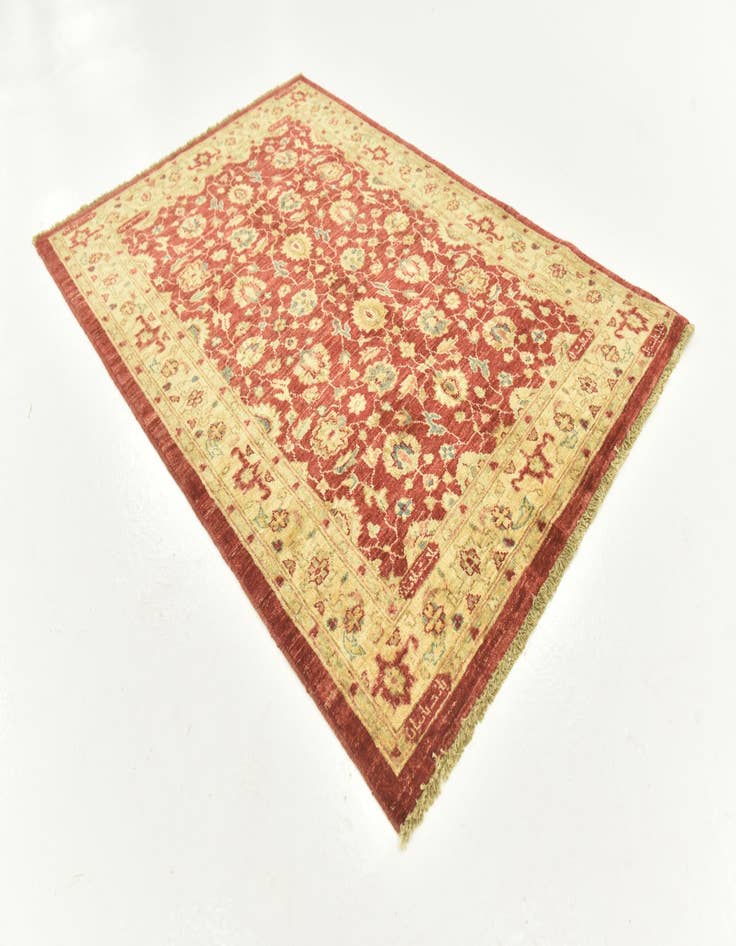 Detail image of  3' 5 x 5'  Hand Knotted Peshawar Ziegler Rug