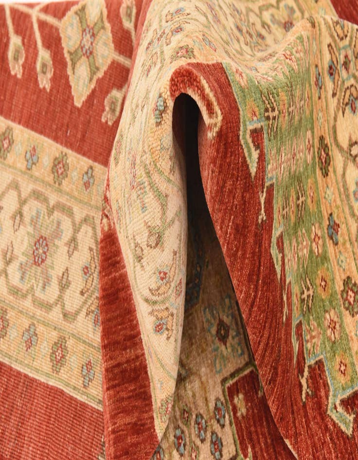 Detail image of  5' 9 x 7' 11  Hand Knotted Peshawar Ziegler Rug