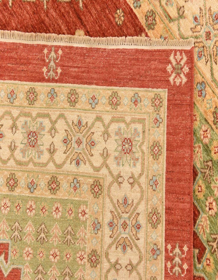 Detail image of  5' 9 x 7' 11  Hand Knotted Peshawar Ziegler Rug