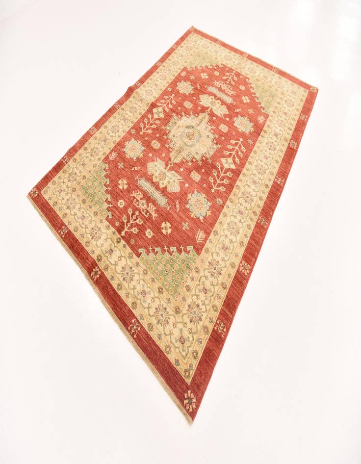 Detail image of  5' 9 x 7' 11  Hand Knotted Peshawar Ziegler Rug