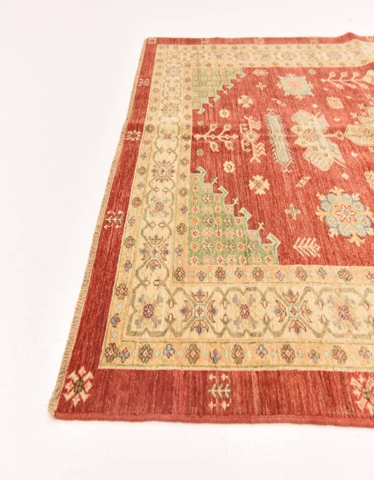 Detail image of  5' 9 x 7' 11  Hand Knotted Peshawar Ziegler Rug