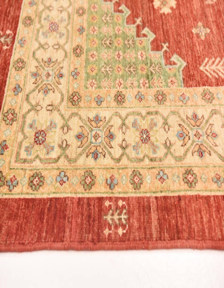 Detail image of  5' 9 x 7' 11  Hand Knotted Peshawar Ziegler Rug