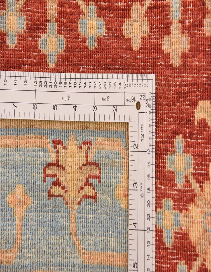 Detail image of  6' 9 x 10'  Hand Knotted Peshawar Ziegler Rug