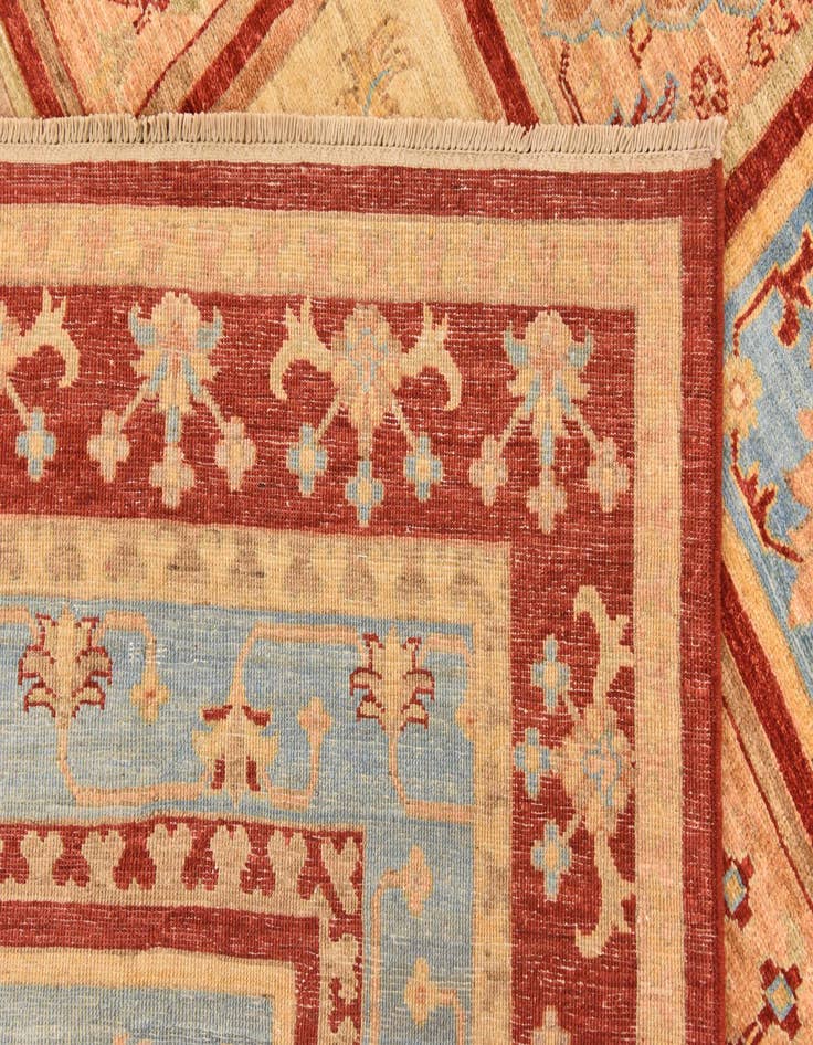 Detail image of  6' 9 x 10'  Hand Knotted Peshawar Ziegler Rug