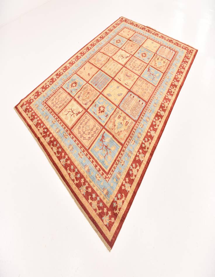 Detail image of  6' 9 x 10'  Hand Knotted Peshawar Ziegler Rug