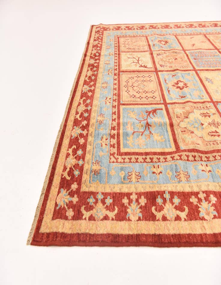 Detail image of  6' 9 x 10'  Hand Knotted Peshawar Ziegler Rug