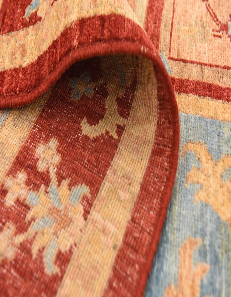 Detail image of  6' 9 x 10'  Hand Knotted Peshawar Ziegler Rug