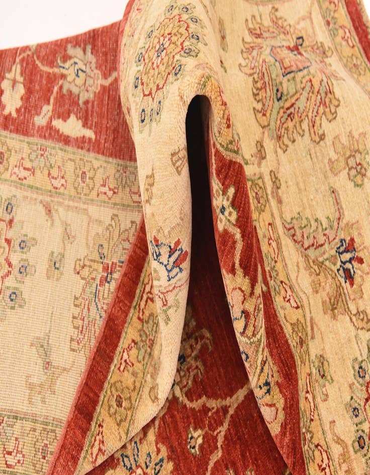 Detail image of  8' x 9' 6  Hand Knotted Peshawar Ziegler Rug