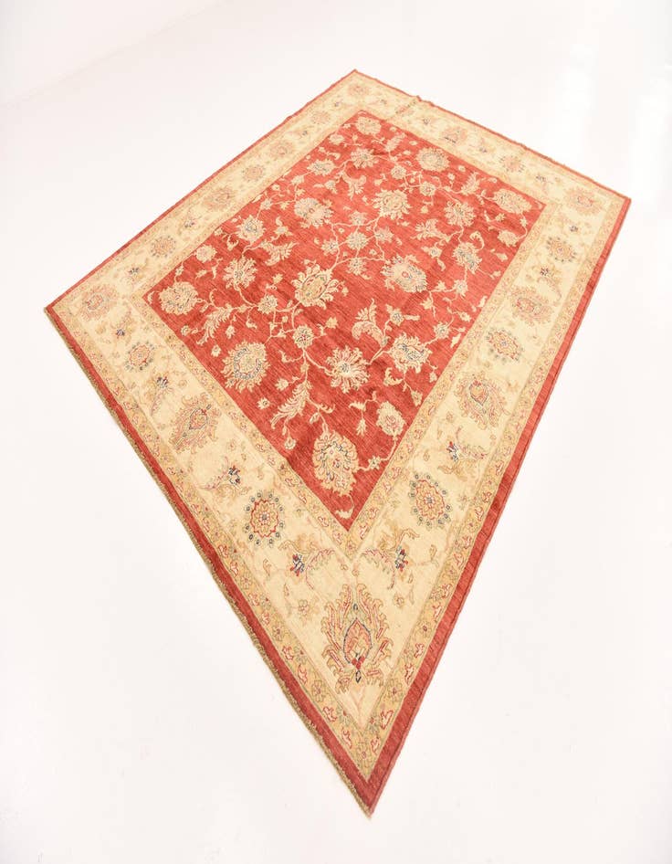 Detail image of  8' x 9' 6  Hand Knotted Peshawar Ziegler Rug