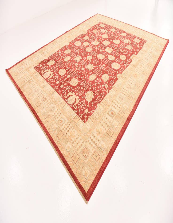 Detail image of  10' x 13'  Hand Knotted Peshawar Ziegler Rug