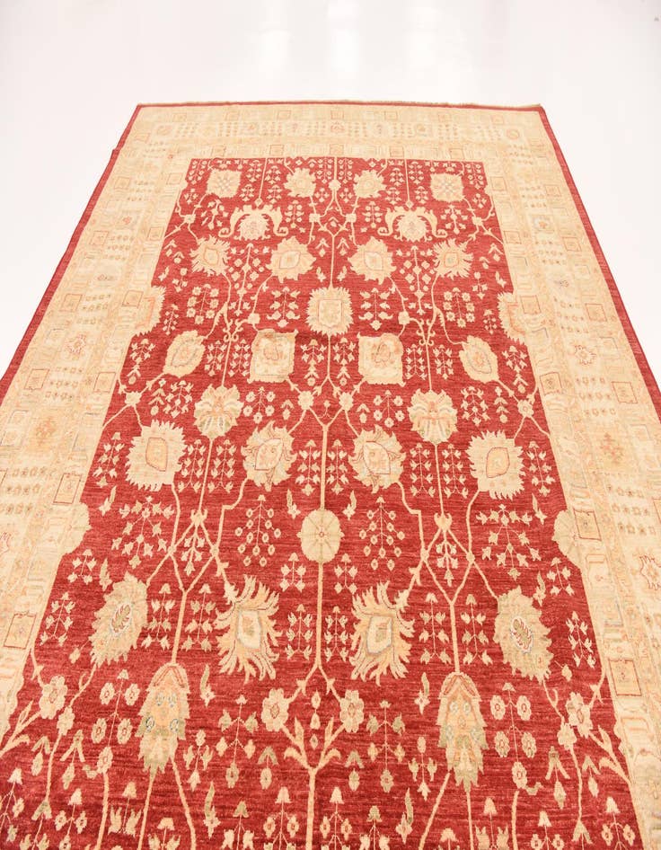 Detail image of  10' x 13'  Hand Knotted Peshawar Ziegler Rug