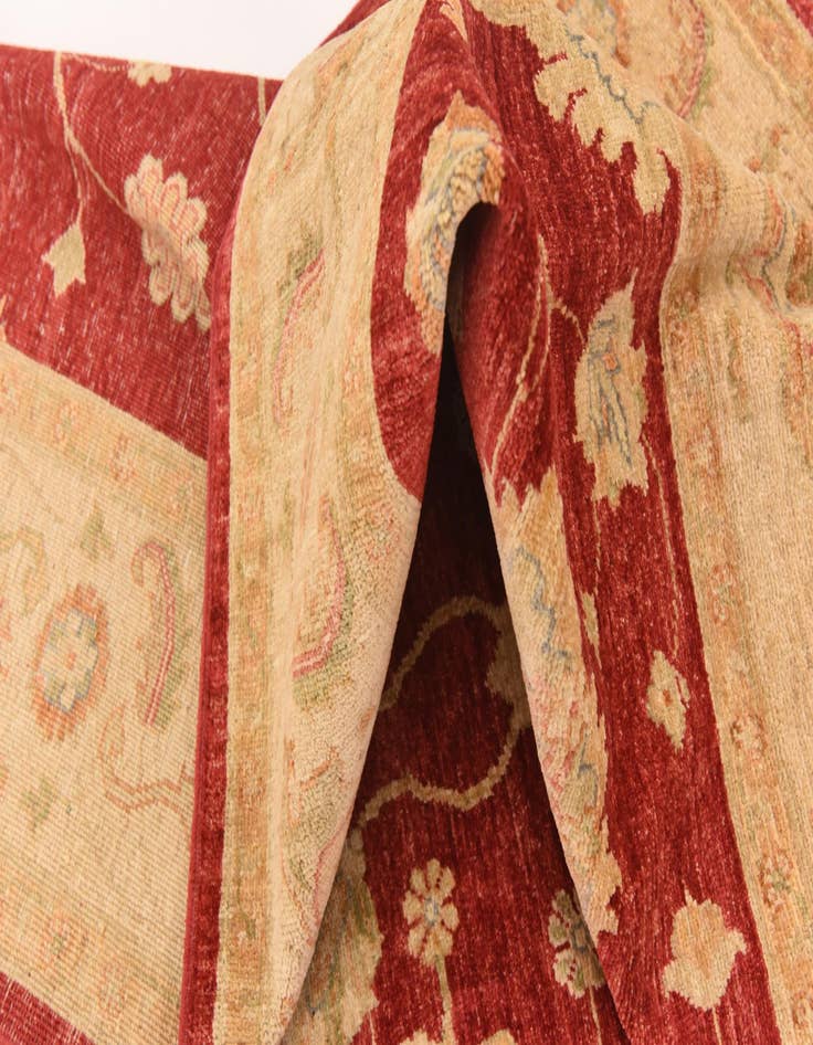 Detail image of  6' 9 x 9' 9  Hand Knotted Peshawar Ziegler Rug