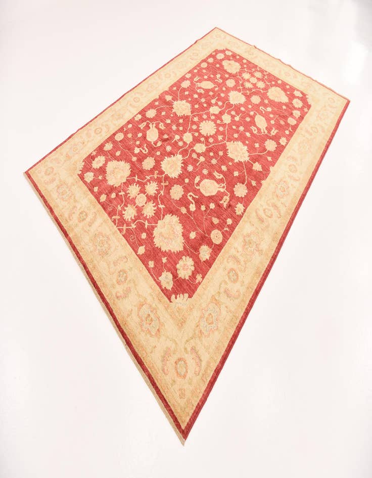 Detail image of  6' 9 x 9' 9  Hand Knotted Peshawar Ziegler Rug