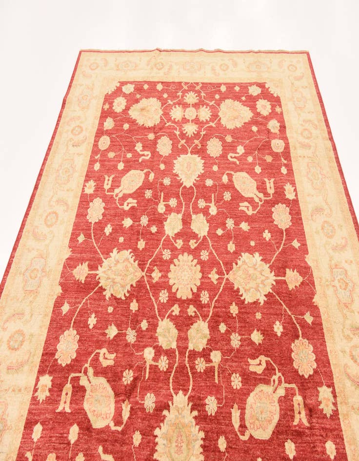 Detail image of  6' 9 x 9' 9  Hand Knotted Peshawar Ziegler Rug