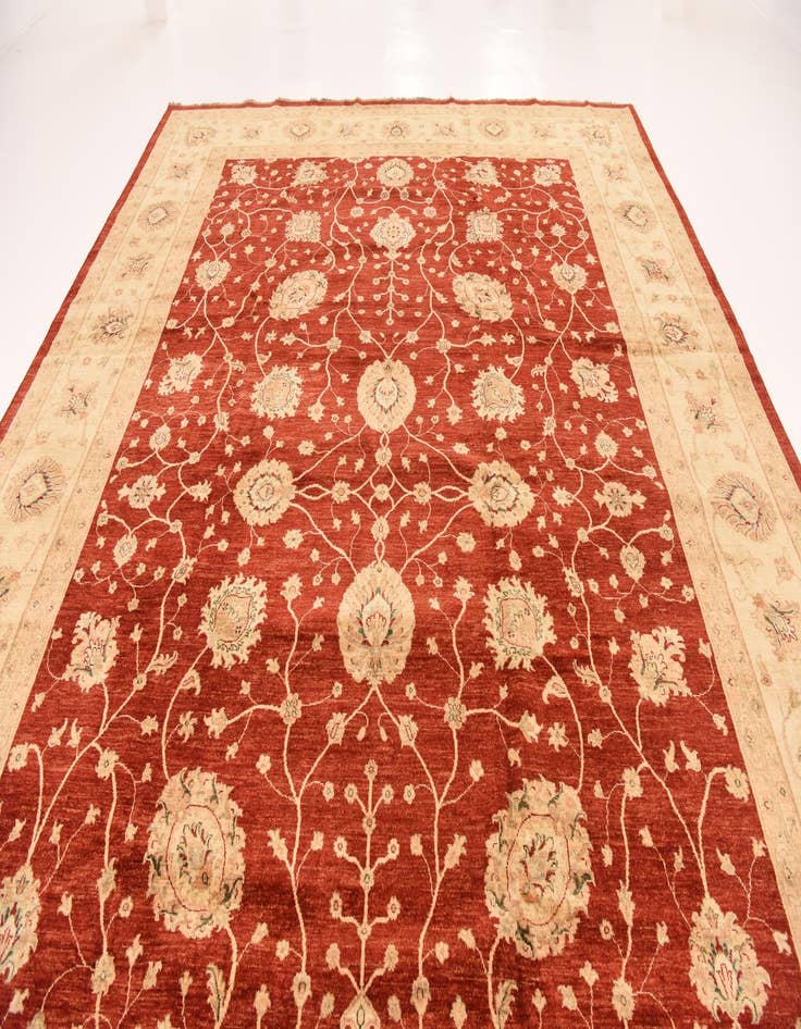 Detail image of  11' 5 x 16'  Hand Knotted Peshawar Ziegler Rug