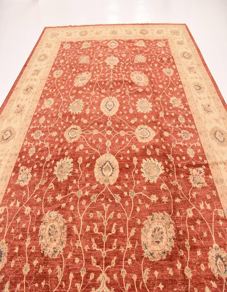 Detail image of  11' 5 x 16'  Hand Knotted Peshawar Ziegler Rug