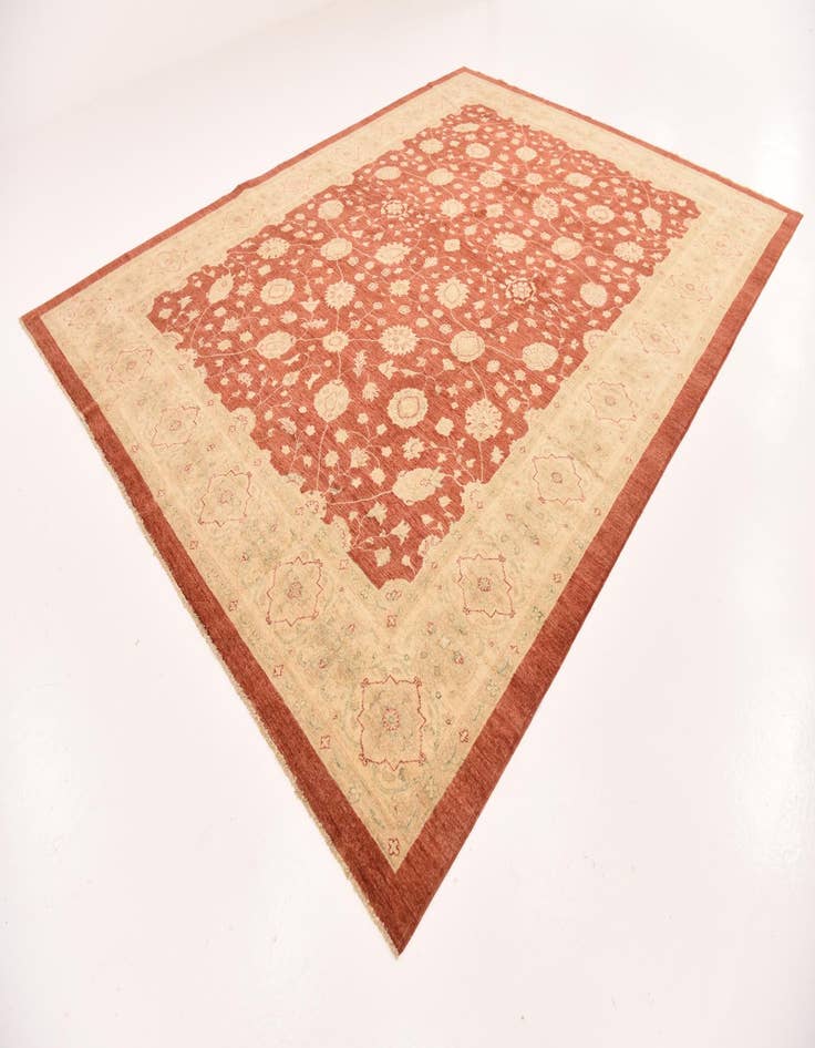 Detail image of  10' x 13'  Hand Knotted Peshawar Ziegler Rug