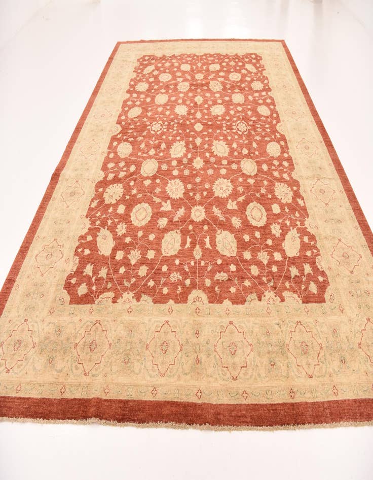 Detail image of  10' x 13'  Hand Knotted Peshawar Ziegler Rug