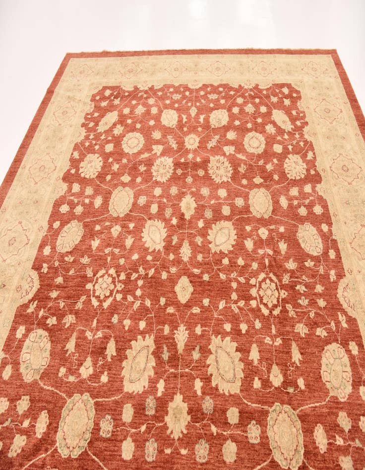 Detail image of  10' x 13'  Hand Knotted Peshawar Ziegler Rug