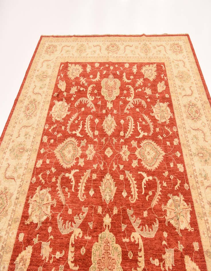 Detail image of  8' 3 x 9' 8  Hand Knotted Peshawar Ziegler Rug