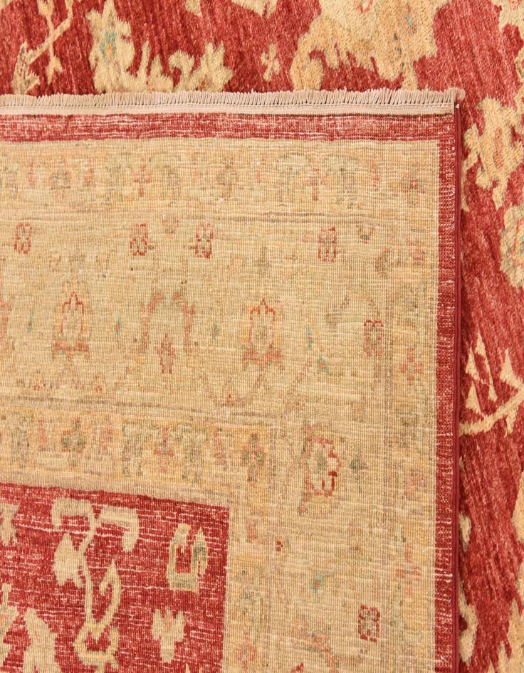 Detail image of  5' 8 x 8'  Hand Knotted Peshawar Ziegler Rug