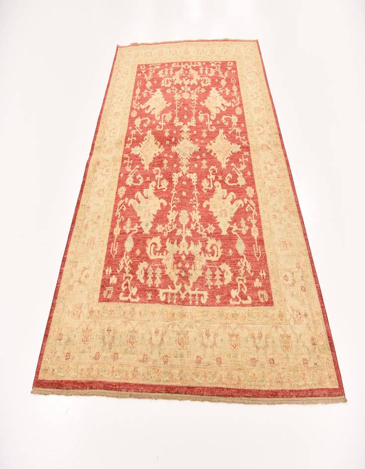 Detail image of  5' 8 x 8'  Hand Knotted Peshawar Ziegler Rug