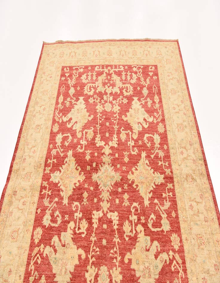 Detail image of  5' 8 x 8'  Hand Knotted Peshawar Ziegler Rug