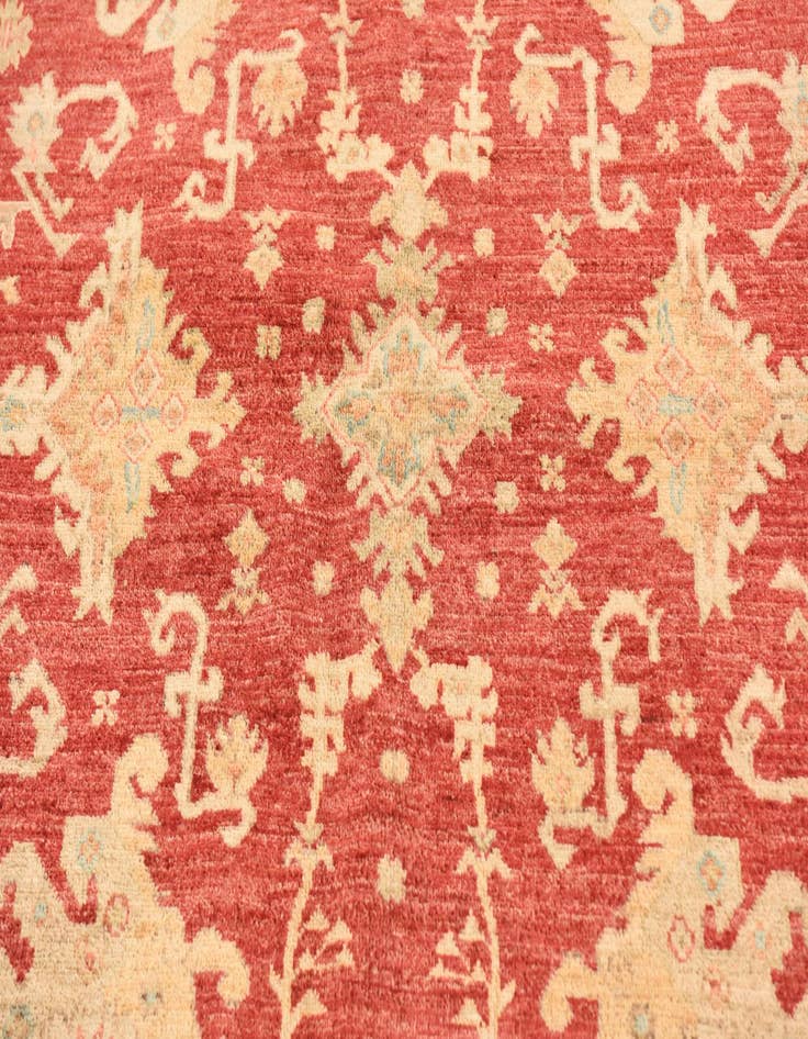 Detail image of  5' 8 x 8'  Hand Knotted Peshawar Ziegler Rug
