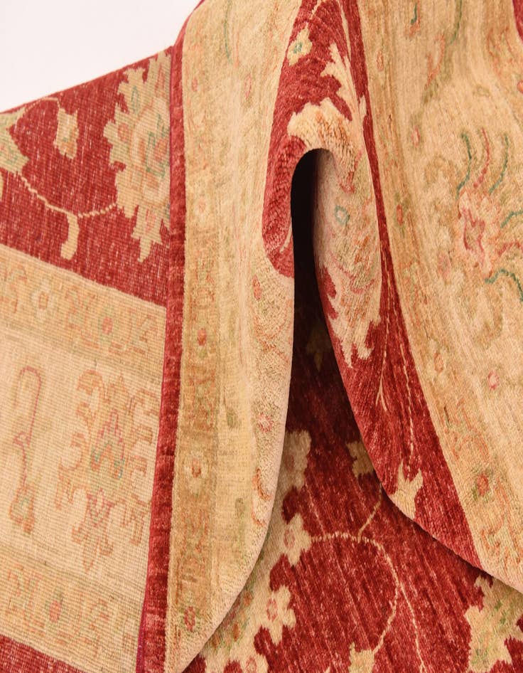 Detail image of  6' 10 x 9' 9  Hand Knotted Peshawar Ziegler Rug