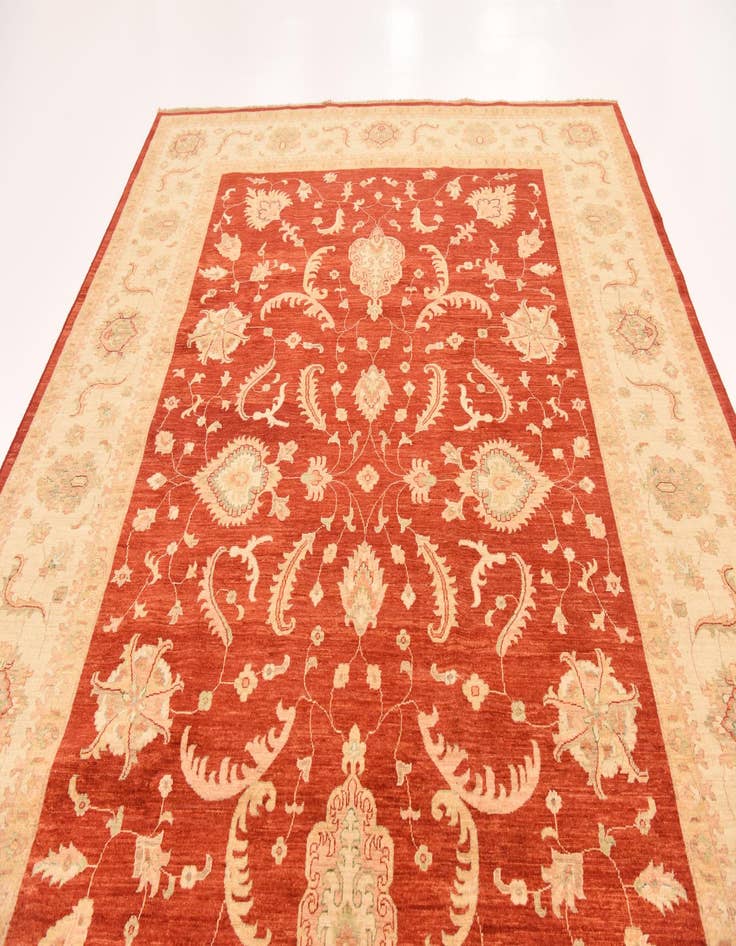 Detail image of  8' 10 x 12' 5  Hand Knotted Peshawar Ziegler Rug