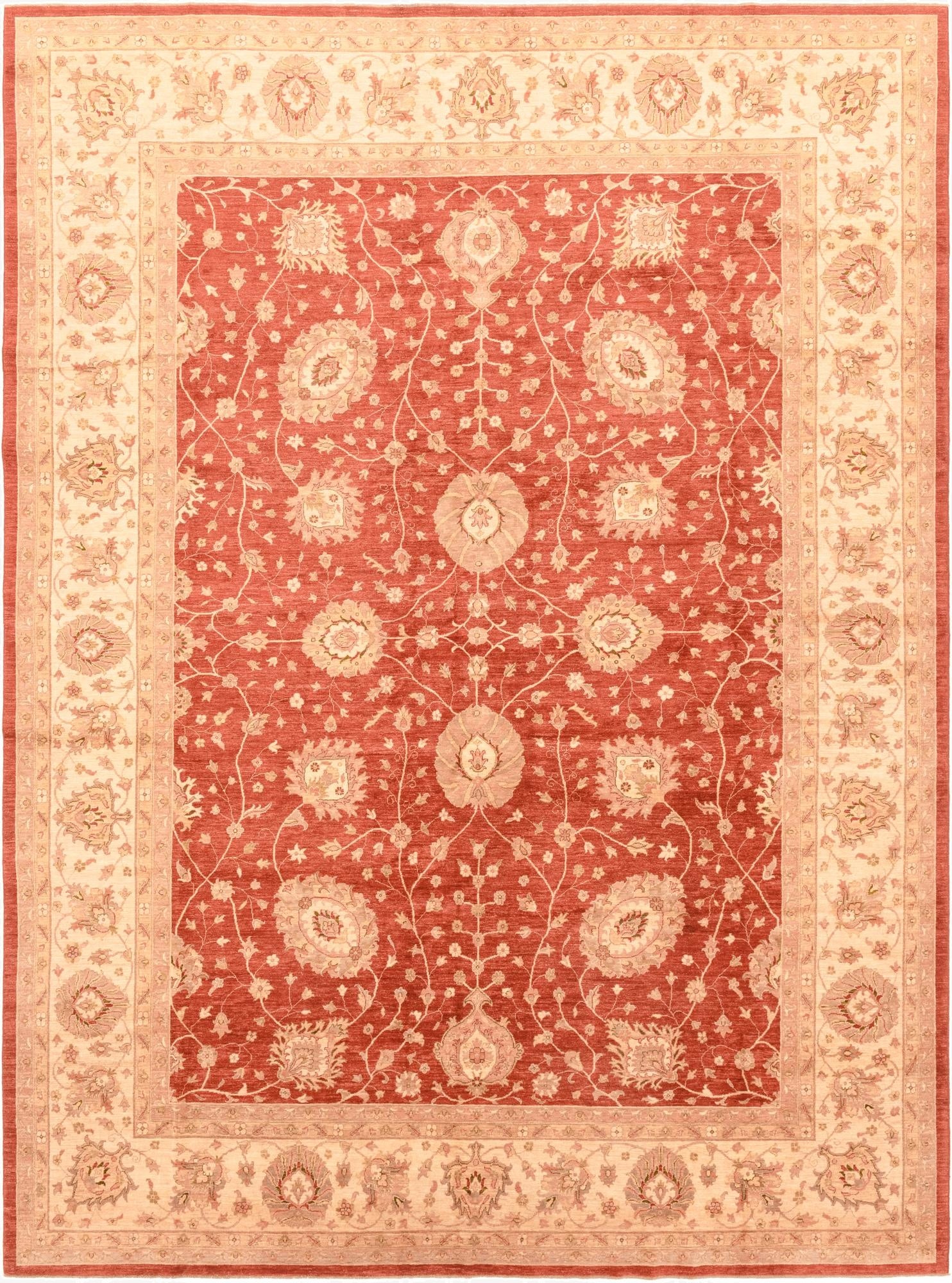 13' 1 x 17' 8  Hand Knotted Peshawar Ziegler Rug