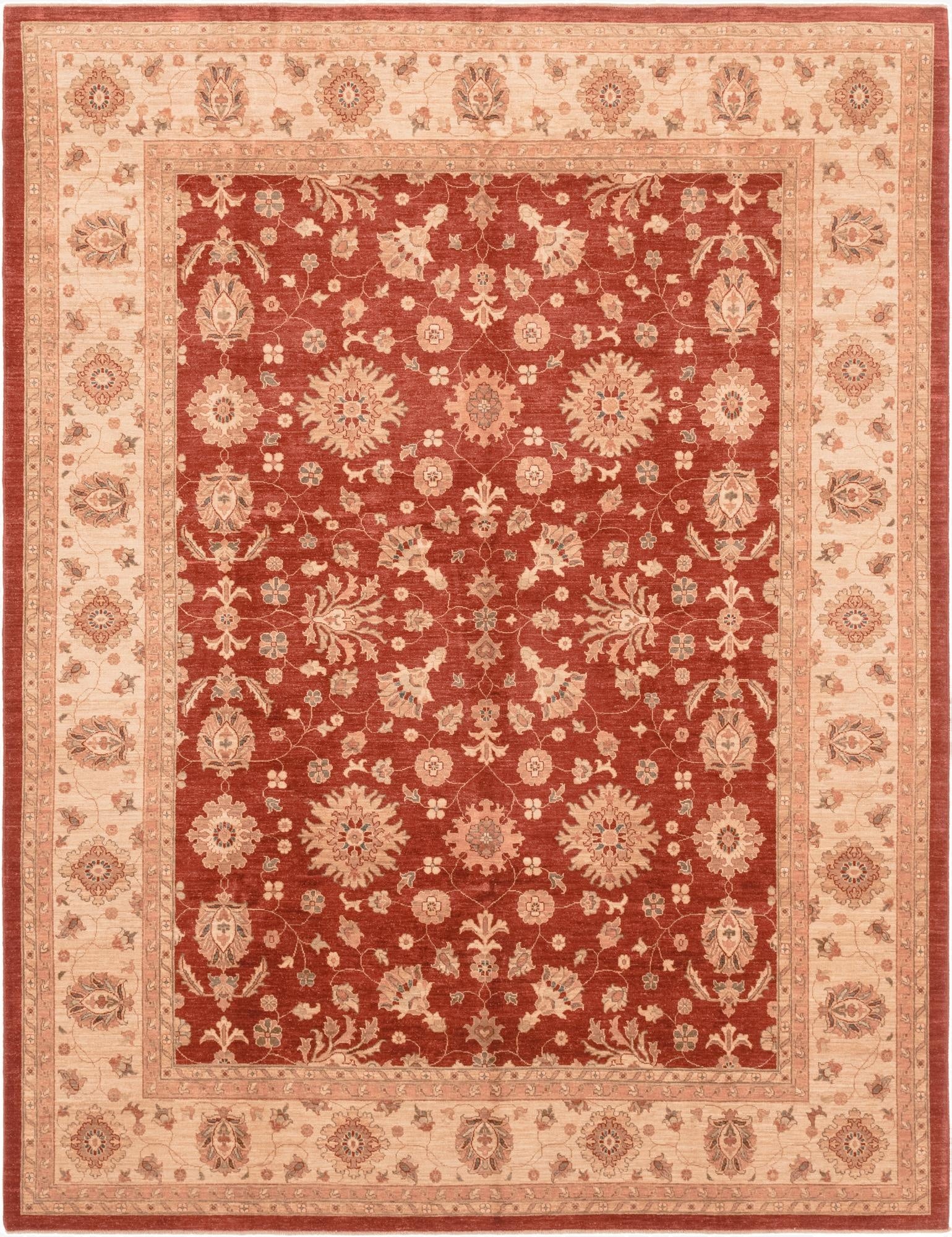  9' 11 x 12' 9  Hand Knotted Peshawar Ziegler Rug