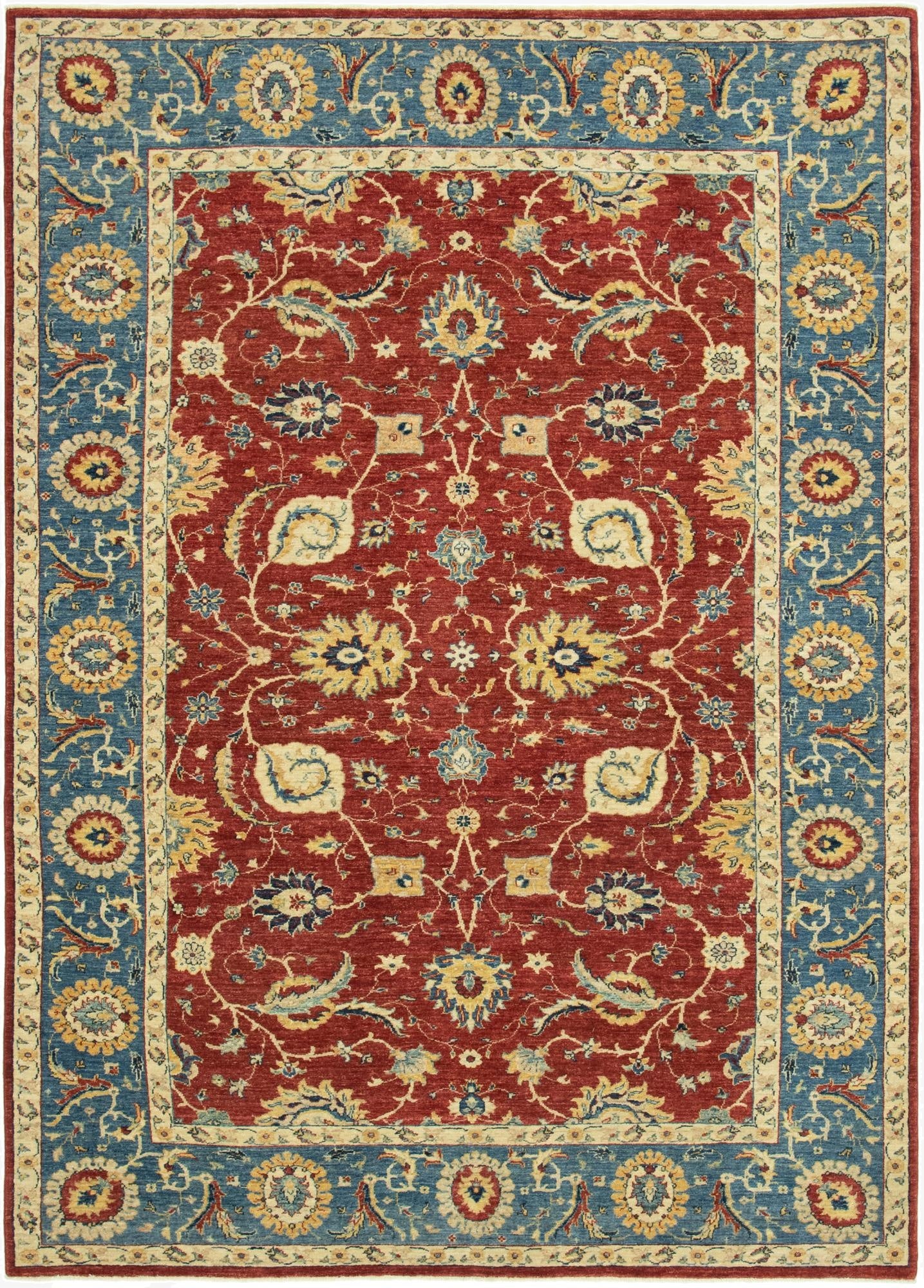  6' 7 x 9' 6  Hand Knotted Peshawar Ziegler Rug