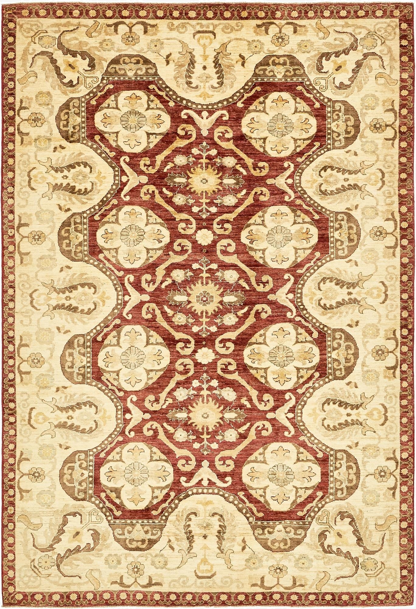  6' 9 x 9' 10  Hand Knotted Peshawar Ziegler Rug